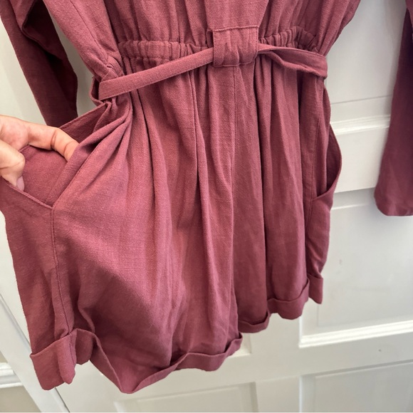 Auguste The Lable Medium Canyon Boyfriend Romper Rust Red Brown sezane - Picture 10 of 11